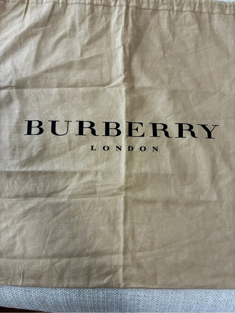 Burberry London EUC  Authentic Tan Bedding Dust Bag  with Logo @17” x17”